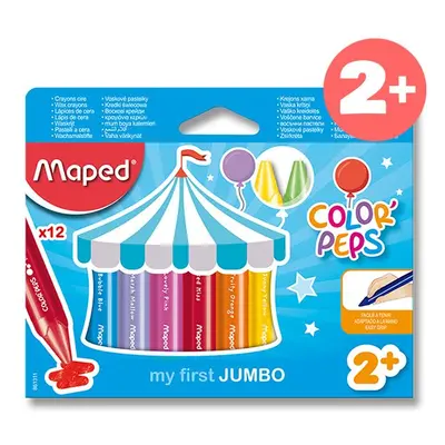 Voskovky MAPED Color´Peps WAX JUMBO - 12 barev, trojhranné