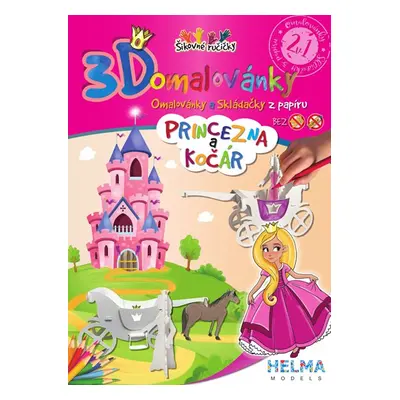 3D Omalovánky A4 Princezna a kočár