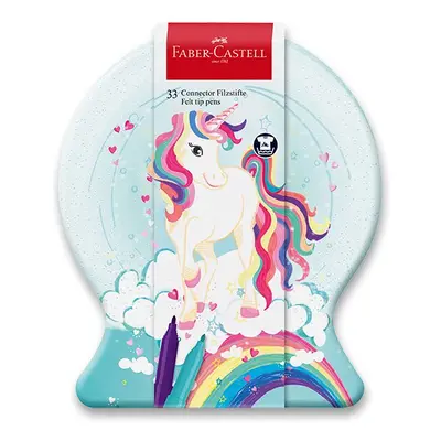 Dětské fixy Faber-Castell Connector Unicorn - sněhová koule, 33 ks