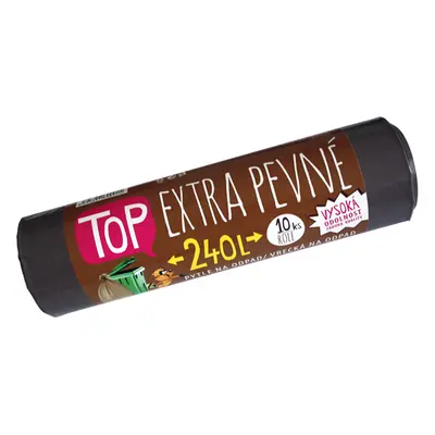 Pytle na odpad LDPE Extra TOP 240 L - hnědé - 10 ks