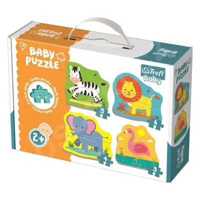 Baby puzzle Zvířata na safari 4 v 1 (3,4,5,6 dílků)