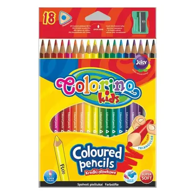 Trojhranné pastelky Colorino - 18 barev + ořezávátko