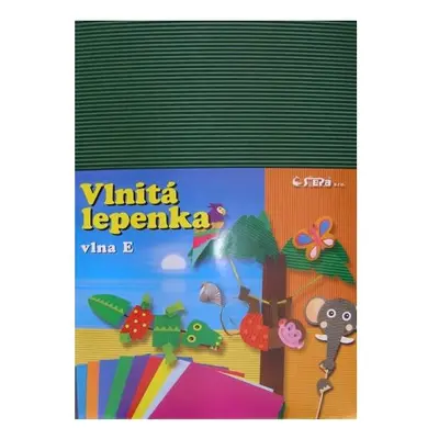 Vlnitý papír 260g - 34,5 × 24,5 cm - 10 listů - tmavě zelená