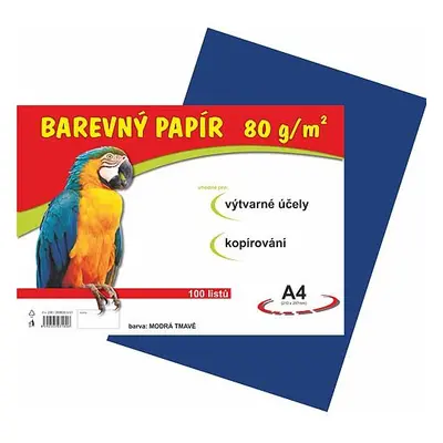 Barevný papír A4 80 g - 100 ks - tmavě modrý