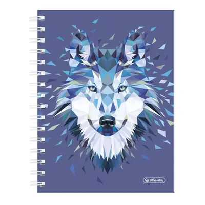 Herlitz Spirálový blok A5/100 listů čtverečkovaný Wild Animal Vlk