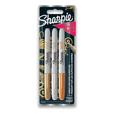 Sharpie permanentní popisovač Metalic fine - sada 3 ks - metalické barvy