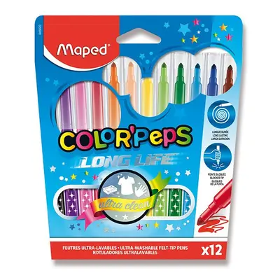 Dětské fixy MAPED Color'Peps Long Life - 12 barev