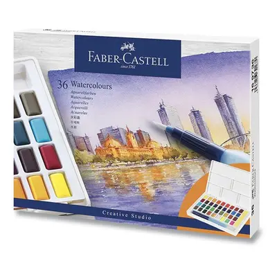 Akvarelové barvy Faber-Castell s paletou, 36 ks