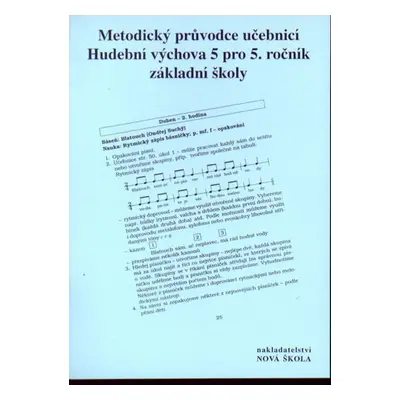 Hudební výchova 5 - metodický průvodce k učebnici - Jaglová Jindřiška