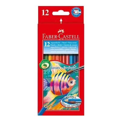 Pastelky Faber-Castell Akvarelové pap.krabička 12 barev + štěteček