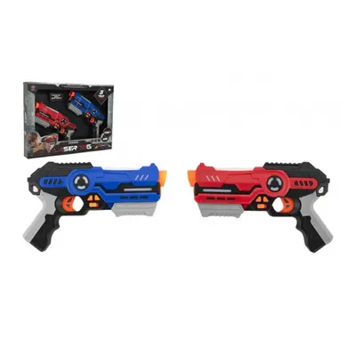 Pistole 2 ks laser game plast 25 cm na baterie se zvukem a světlem