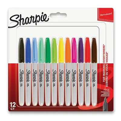 Sharpie fine permanentní popisovač - sada 12 barev