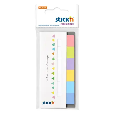 Papírové samolepicí záložky Stick'n 45 × 15 mm, 6 × 30 lístků, pudrové barvy