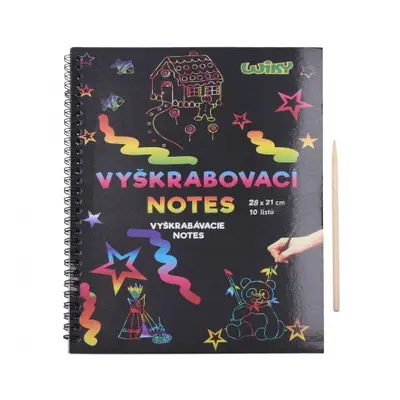 Škrabací/ Vyškrabovací notes duhový 10 listů