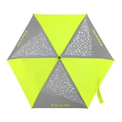 Dětský skládací deštník s reflexními obrázky, Neon Yellow