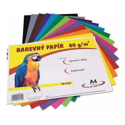 Barevný papír A4 80 g - 60 ks - 12 barev