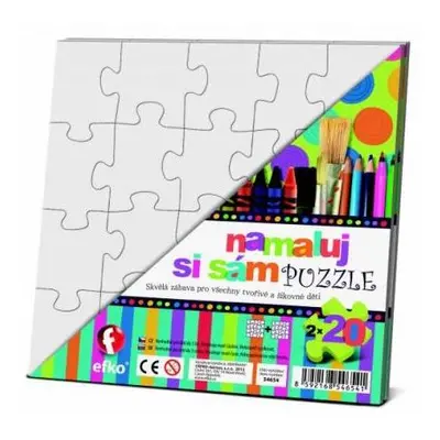 Namaluj si sám puzzle - 2 × 20 malých dílků