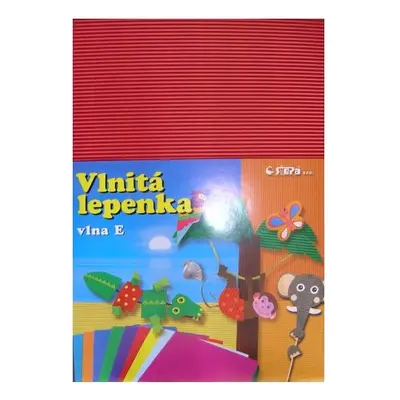 Vlnitý papír 260g - 34,5 × 24,5 cm - 10 listů - červená