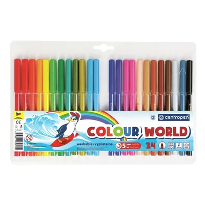 Centropen Popisovač COLOUR WORLD 7550 trojboký - sada 24 barev