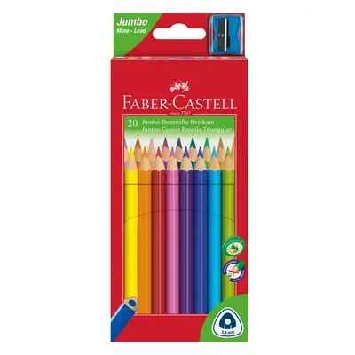 Pastelky Faber-Castell Jumbo trojhranné, 20 barev + ořezávátko