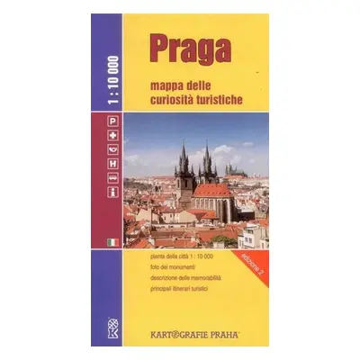 Praha 1:10 000 - mapa turistických zajímavostí - italská verze