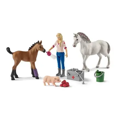 Schleich 42486 Návštěva lékaře u klisny a hříběte