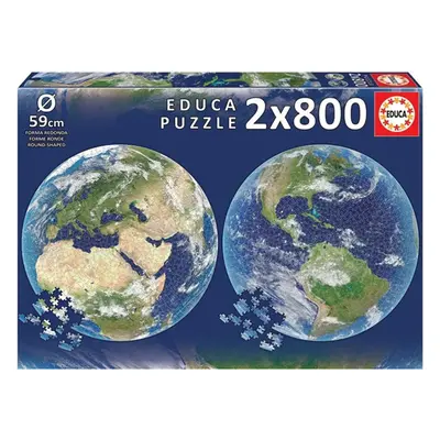 Kulaté puzzle Planeta Země 2 x 800 dílků