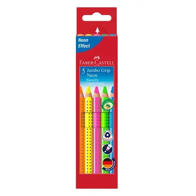 Pastelky Faber-Castell Jumbo Grip Neon, 5 barev