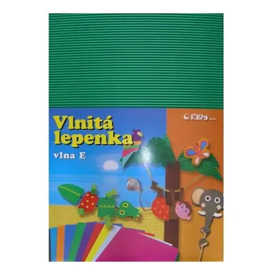 Vlnitý papír 260g - 34,5 × 24,5 cm - 10 listů - zelená