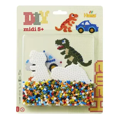 HAMA Korálkový set MIDI - Auto a dinosaurus