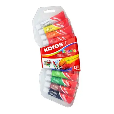 Kores Temperové barvy v tubě 12 ml, 12 barev