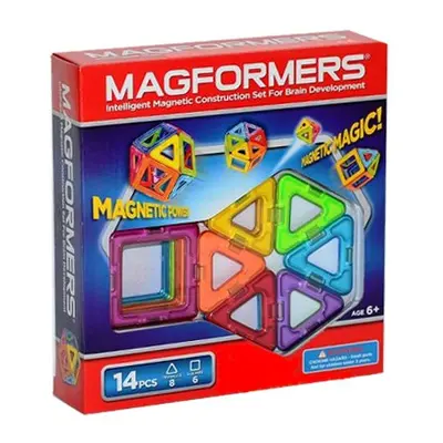 Magformers 14 (14 dílů- 6 čtverců a 8 trojúhelníků)