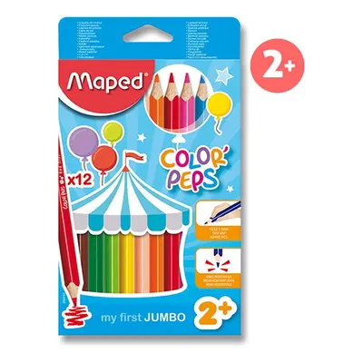 Pastelky MAPED Color´Peps JUMBO - 12 barev, trojhranné