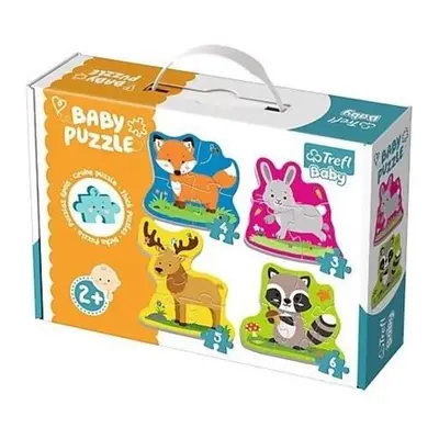 Puzzle baby Zvířátka v lese 4ks