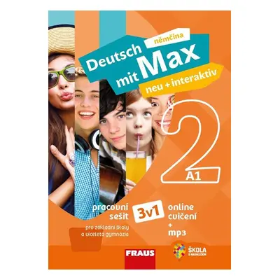 Deutsch mit Max neu + interaktiv 2 - hybridní pracovní sešit 3v1 (barevný)