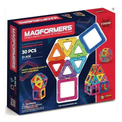 Magformers 30 (30 dílů 18 čtverečků, 12 trojúhelníků)