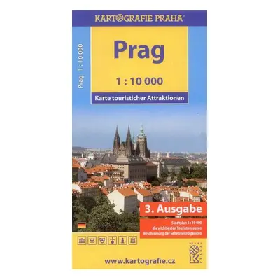 Praha 1:10 000 - mapa turistických zajímavostí - německá verze