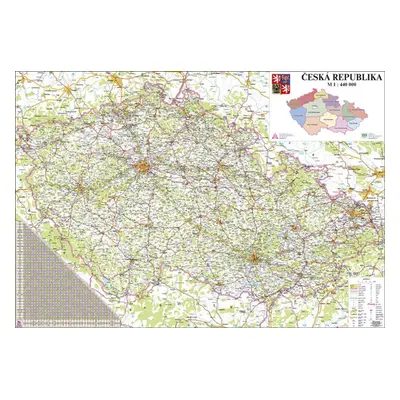 Česká republika - 1:440 000 - nástěnná mapa