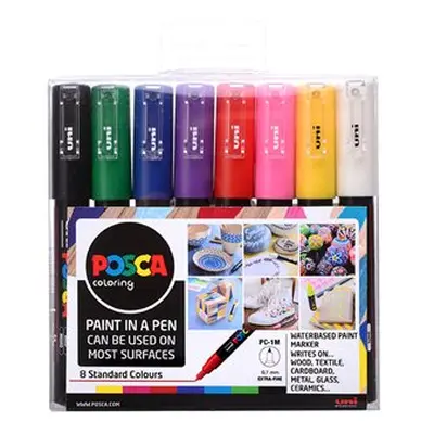 Akrylové popisovače POSCA, PC-1M, 0,7–1 mm - 8 barev