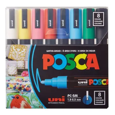 Akrylové popisovače POSCA, PC-5M - 8 základních barev