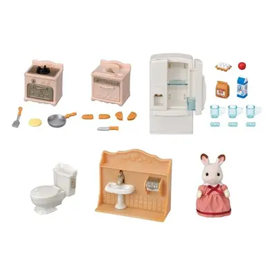 Sylvanian Families Nábytek - startovací set nábytků a Chocholate králík mamka