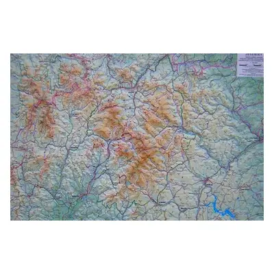 Jeseníky - reliéfní nástěnná mapa - 1:80 000