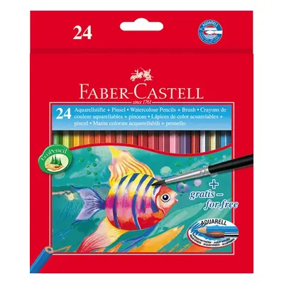 Pastelky Faber-Castell Akvarelové pap.krabička 24 barev + štěteček