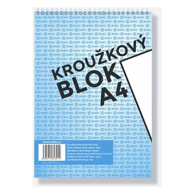 BOBO Blok kroužkový, horní vazba, A4 50 l. nelinkovaný