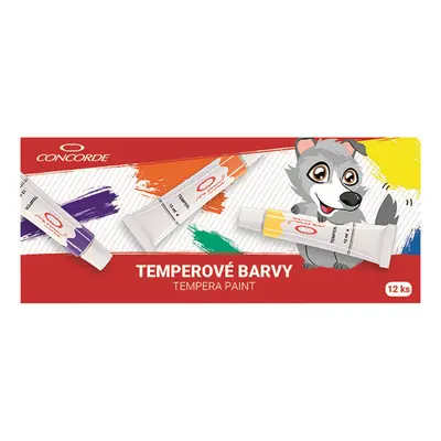 CONCORDE Temperové barvy 12 ml - 12 barev