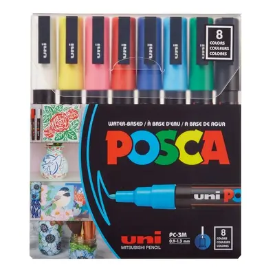 Akrylové popisovače POSCA, PC-3M - mix 8 základních barev