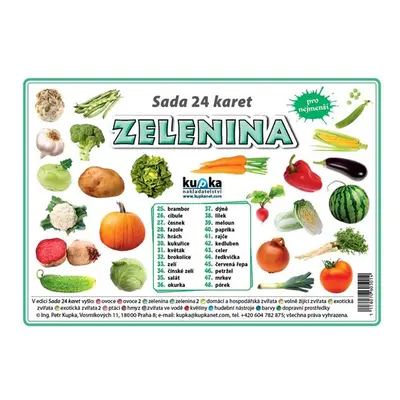 Sada 24 karet - zelenina - Kupka Petr