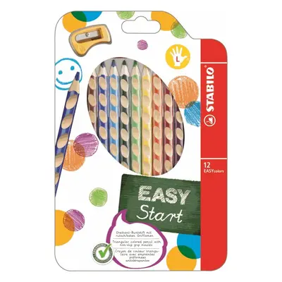 STABILO EASYcolors L Pastelky pro leváky - sada 12 barev s ořezávátkem