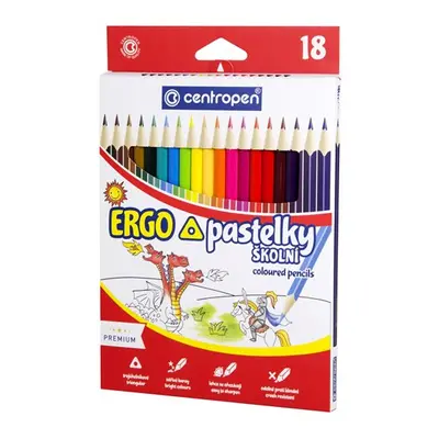 Centropen Školní pastelky trojhranné - sada 18 barev