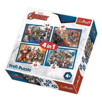 Puzzle Avengers - Jsme tým 4 v 1 (35, 48, 54, 70 dílků)